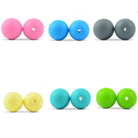 (50 ct) 15mm Silicone Beads - Picture 2 of 4